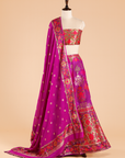Purple Unstitched Lehenga Set