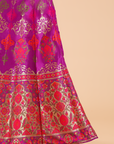 Purple Unstitched Lehenga Set