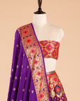 Purple Unstitched Lehenga Set