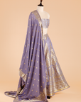 Mauve Unstitched Lehenga Set