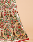 Off White Unstitched Lehenga Set in Silk