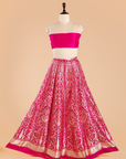 Rani Pink Unstitched Lehenga Set in Silk