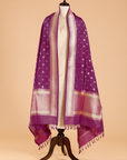 Purple Butti Dupatta in Silk