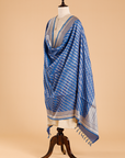 Royal Blue Lehariya Dupatta in Silk