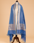 Royal Blue Lehariya Dupatta in Silk