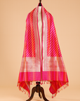 Rani Pink Rangkat Dupatta in Silk