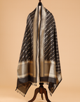 Black Lehariya Dupatta in Silk