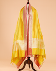 Lime Green Rangkat Dupatta in Silk