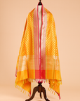 Yellow Rangkat Dupatta in Silk