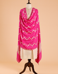 Rani Pink Lehariya Dupatta Georgette Tussar