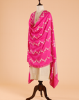 Rani Pink Lehariya Dupatta Georgette Tussar