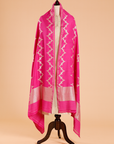 Rani Pink Lehariya Dupatta Georgette Tussar