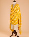 Yellow Lehariya Dupatta in Georgette Tussar
