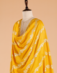 Yellow Lehariya Dupatta in Georgette Tussar