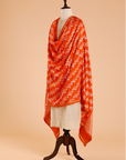 Orange Lehariya Dupatta in Georgette Tussar