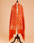 Orange Lehariya Dupatta in Georgette Tussar