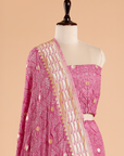 Lavender Butti Bandhani Saree in Georgette