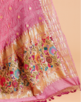 Lavender Butti Bandhani Saree in Georgette