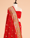 Red Butti Bandhani Saree in Georgette