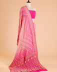 Rani Pink Lehariya Bandhani Saree in Georgette