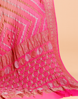 Rani Pink Lehariya Bandhani Saree in Georgette