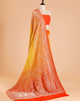 Yellow Butti Bandhani Saree in Georgette