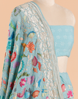 Firozi Jaal Bandhani Saree in Georgette