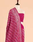 Magenta Pink Jaal Bandhani Saree in Georgette