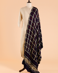 Navy Blue Gharchola Bandhani Dupatta in Silk