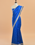 Navy Blue Butti Saree in Silk