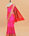Orange Butta Silk Saree