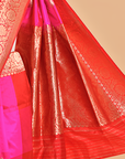 Orange Butta Saree in Silk