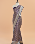 Purple Brocade Saree in Silk