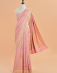 Light Pink Butta Saree in Georgette Tussar