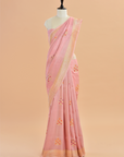 Light Pink Butta Saree in Georgette Tussar