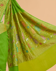 Pista Green Plain Saree in Georgette