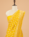 Yellow Butti Saree In Muslin Silk
