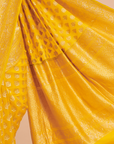 Yellow Butti Saree In Muslin Silk