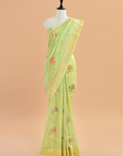 Pista Green Butta Saree in Georgette Tussar