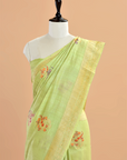 Pista Green Butta Saree in Georgette Tussar