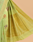 Pista Green Butta Saree in Georgette Tussar