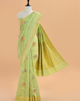 Pista Green Butta Saree in Georgette Tussar