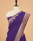 Purple Plain Saree In Georgette Tussar