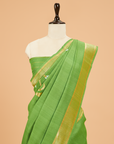 Pista Green Plain Saree In Georgette Tussar