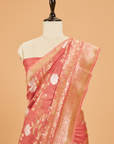 Peach Jaal Saree in Georgette Tussar