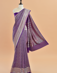 Purple Brocade Saree in Georgette