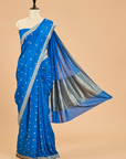 Royal Blue Butti Saree in Georgette