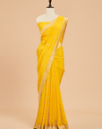 Yellow Butti Saree in Georgette
