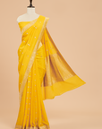 Yellow Butti Saree in Georgette