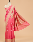 Gajar Pink Butta Saree In Georgette
